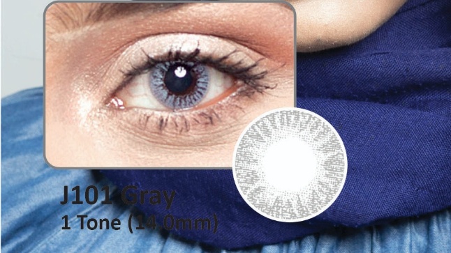 J101 GRAY - 1 TONE - NO POWER SOFT CONTACT LENSES
