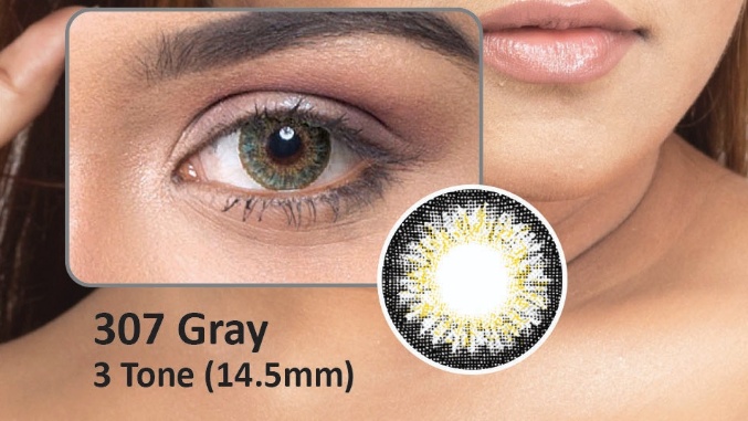 307 GRAY - 3 TONE - POWER SOFT CONTACT LENSES