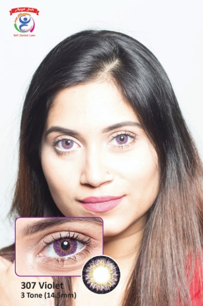 307 VIOLET- 3 TONE- POWER SOFT CONTACT LENSES