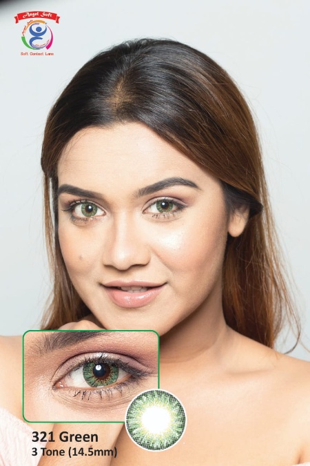 321 GREEN- 3TONE-  POWER SOFT CONTACT LENSES