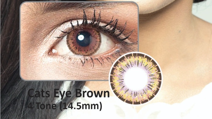 CATS EYE BROWN- 4 TONE - POWER SOFT CONTACT LENSES