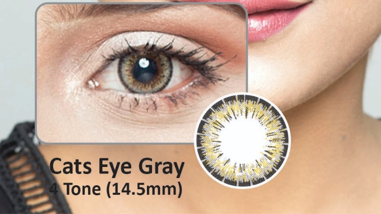 CATS EYE GRAY- 4 TONE - NO POWER SOFT CONTACT LENSES