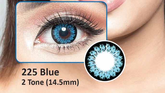 225 BLUE- 2 TONE- NO POWER SOFT CONTACT LENSES