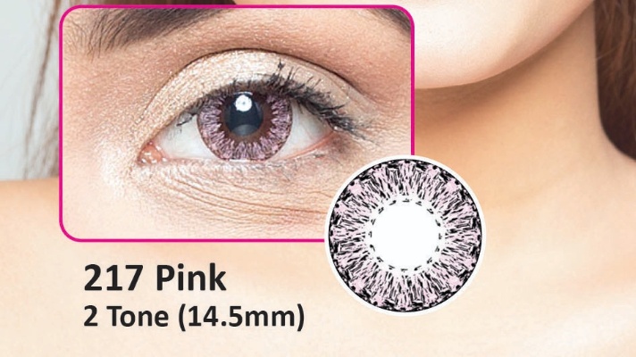 217 PINK- 2 TONE- NO POWER SOFT CONTACT LENSES