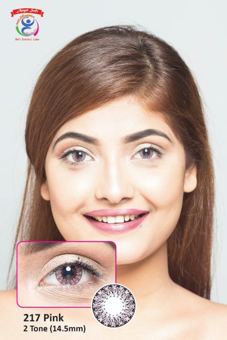 217 PINK- 2 TONE- NO POWER SOFT CONTACT LENSES