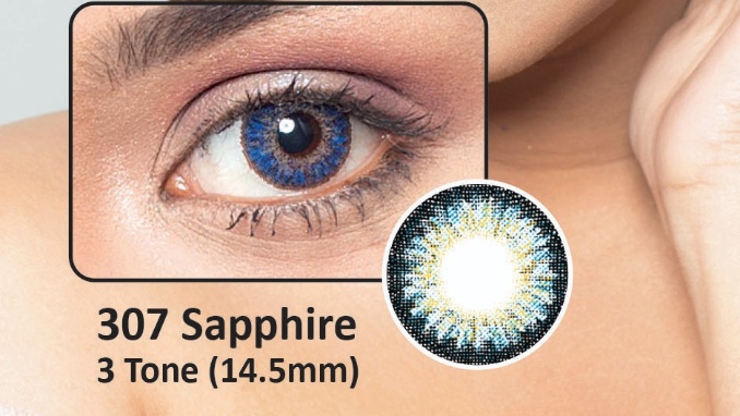 307 SAPPHIRE- 3TONE- POWER SOFT CONTACT LENSES