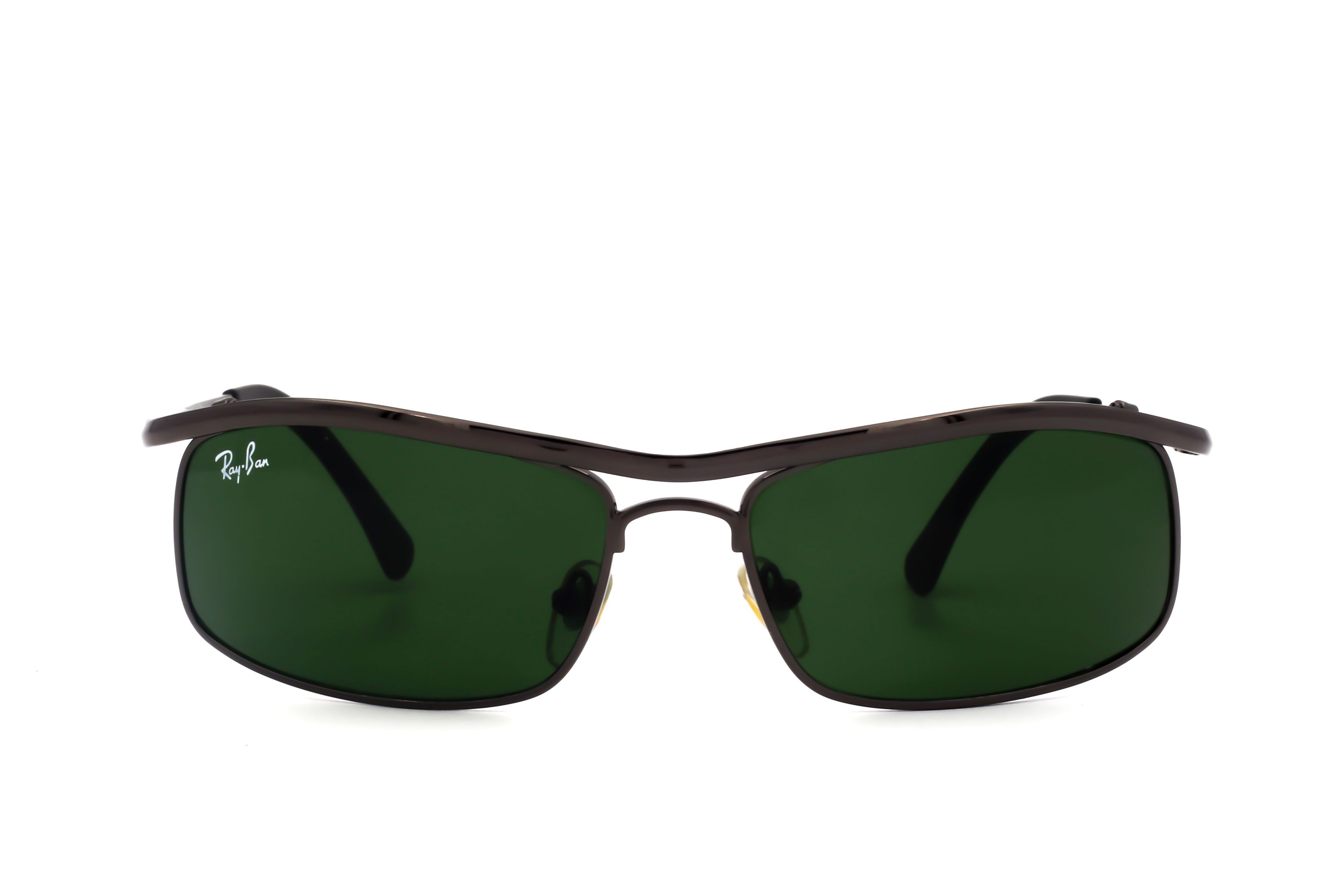 RAYBAN-BLACK-POLARIZED-RECTANGLE-BIKER'S SUNGLASSES