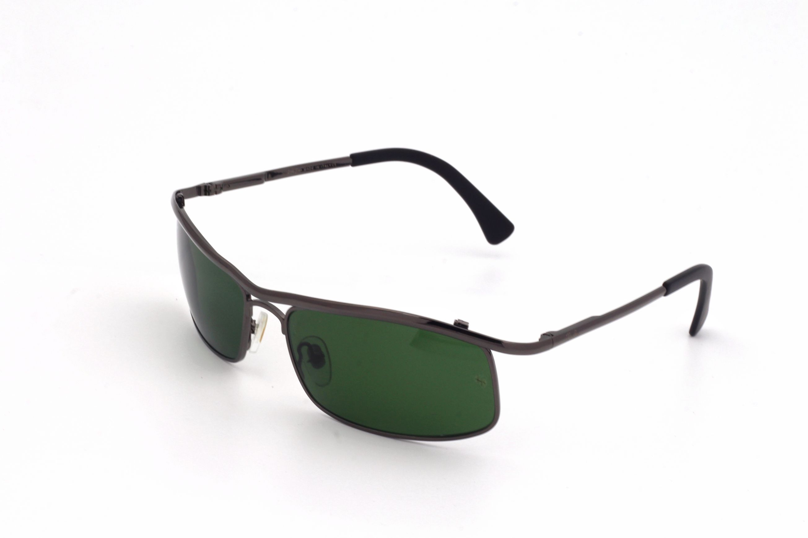 RAYBAN-BLACK-POLARIZED-RECTANGLE-BIKER'S SUNGLASSES