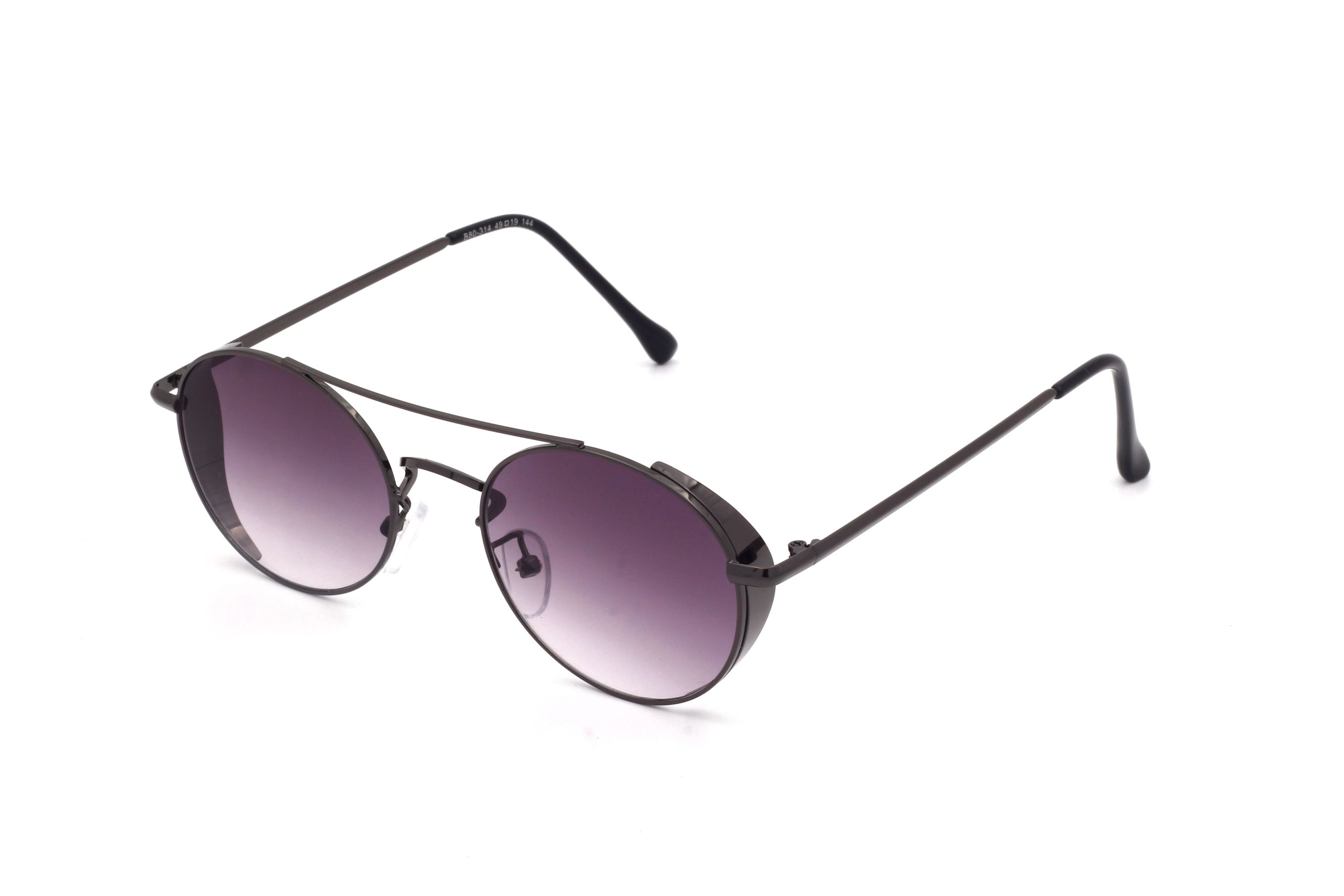 GUN METAL-ROUND-MEN'S-SUNGLASSES