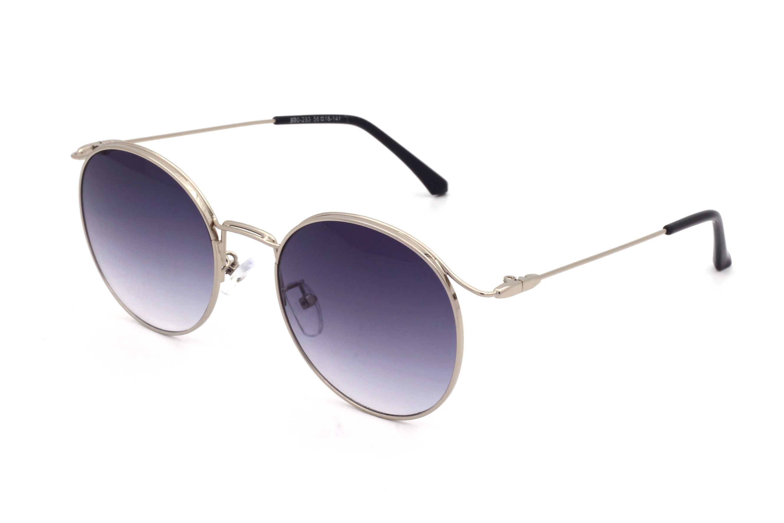SILVER-ROUND-MEN'S SUNGLASSES