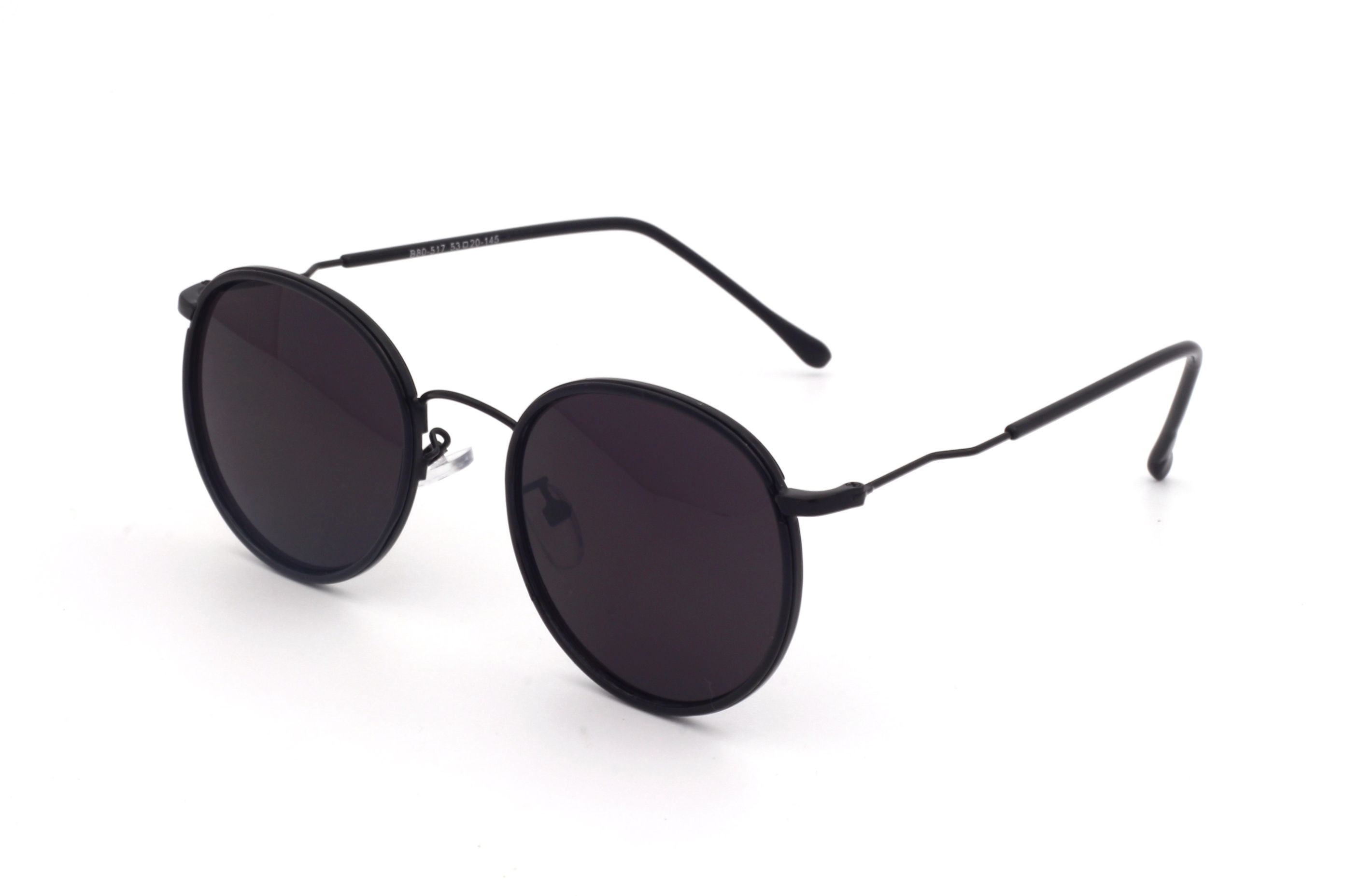 BLACK-ROUND-MEN'S SUNGLASSES