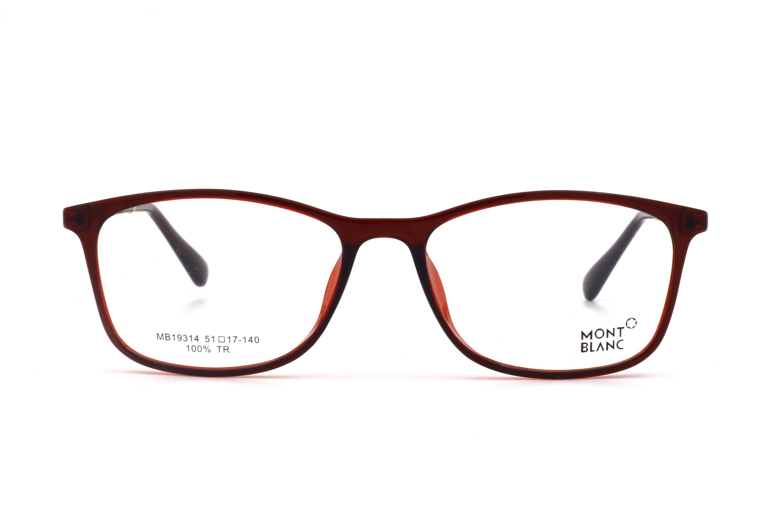MONT BLANC-BROWN-RECTANGLE-MEN'S PREMIUM EYEGLASSES