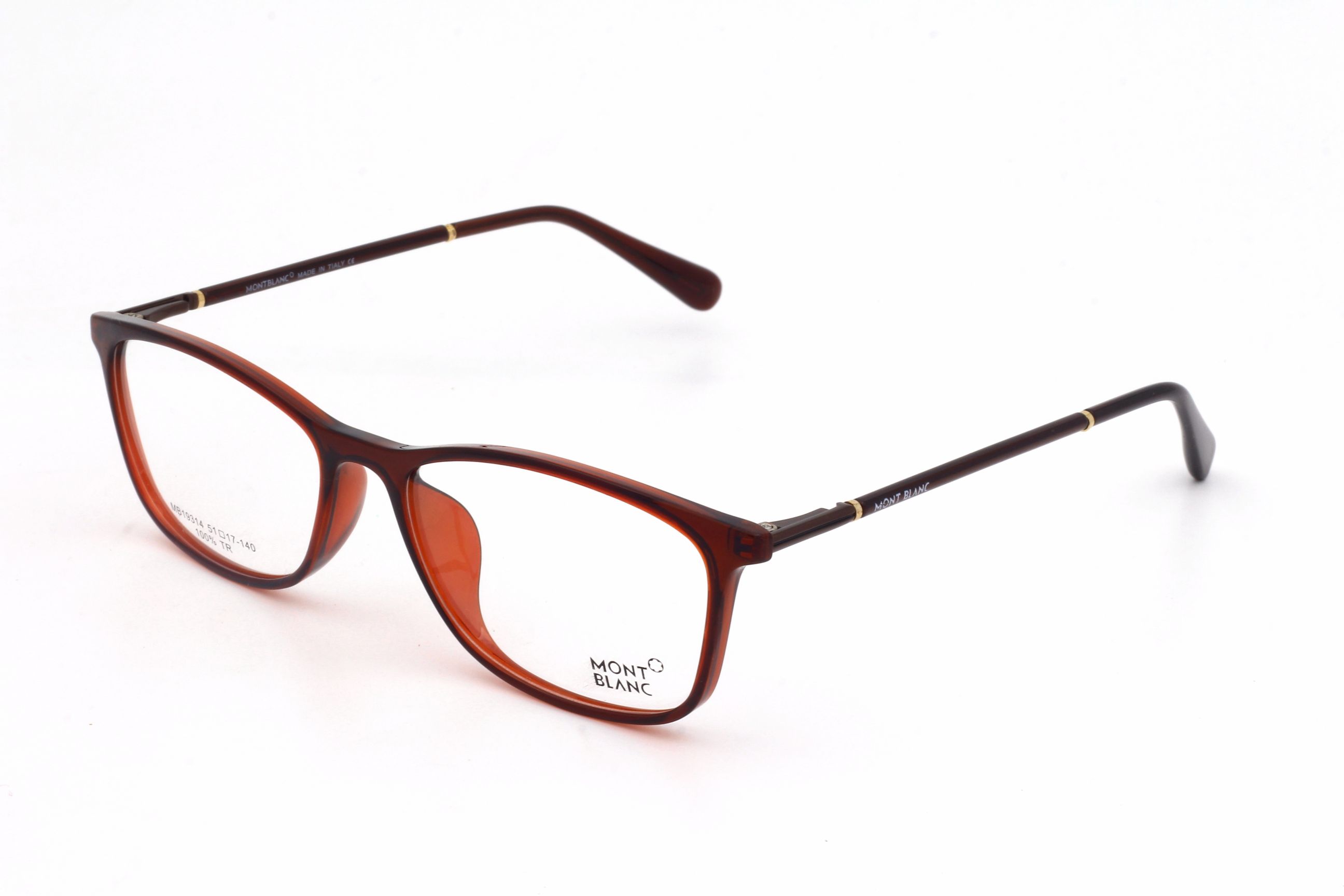 MONT BLANC-BROWN-RECTANGLE-MEN'S PREMIUM EYEGLASSES