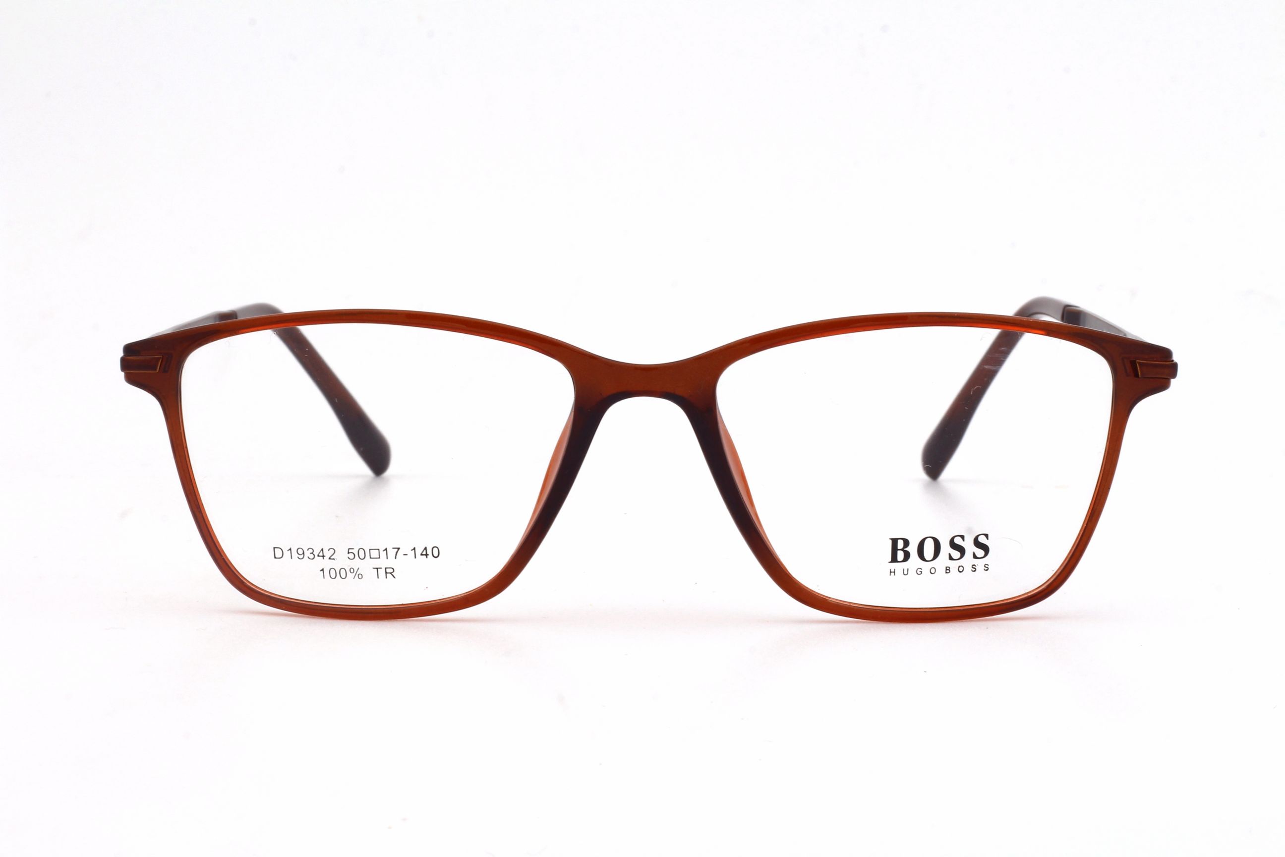 BOSS-BROWN-RECTANGLE-MEN'S PREMIUM EYEGLASSES