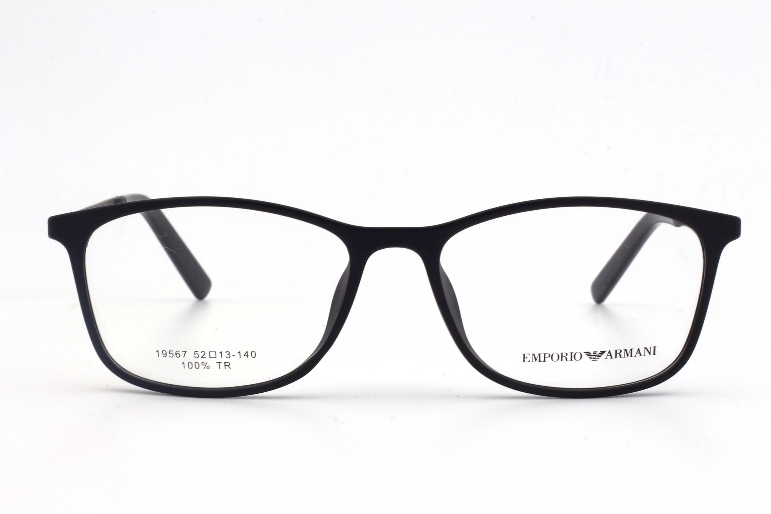 ARMANI-MAT BLACK-RECTANGLE-MEN'S PREMIUM EYEGLASSES