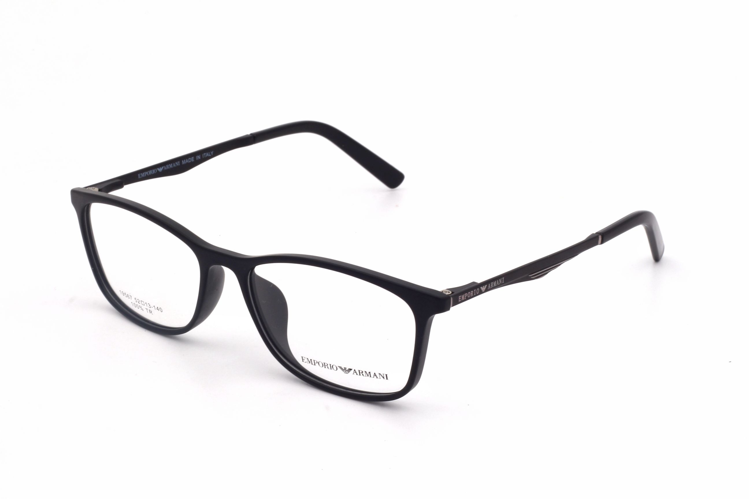 ARMANI-MAT BLACK-RECTANGLE-MEN'S PREMIUM EYEGLASSES