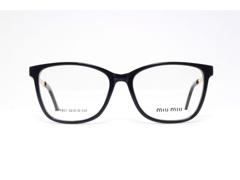 MIU MIU-BLACK-RECTANGLE-WOMEN'S EYEGLASSES