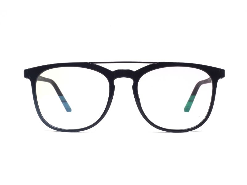 FEDEX-BLACK-DUBLE BRIDGE-SQUARE- MEN'S EYEGLASSES