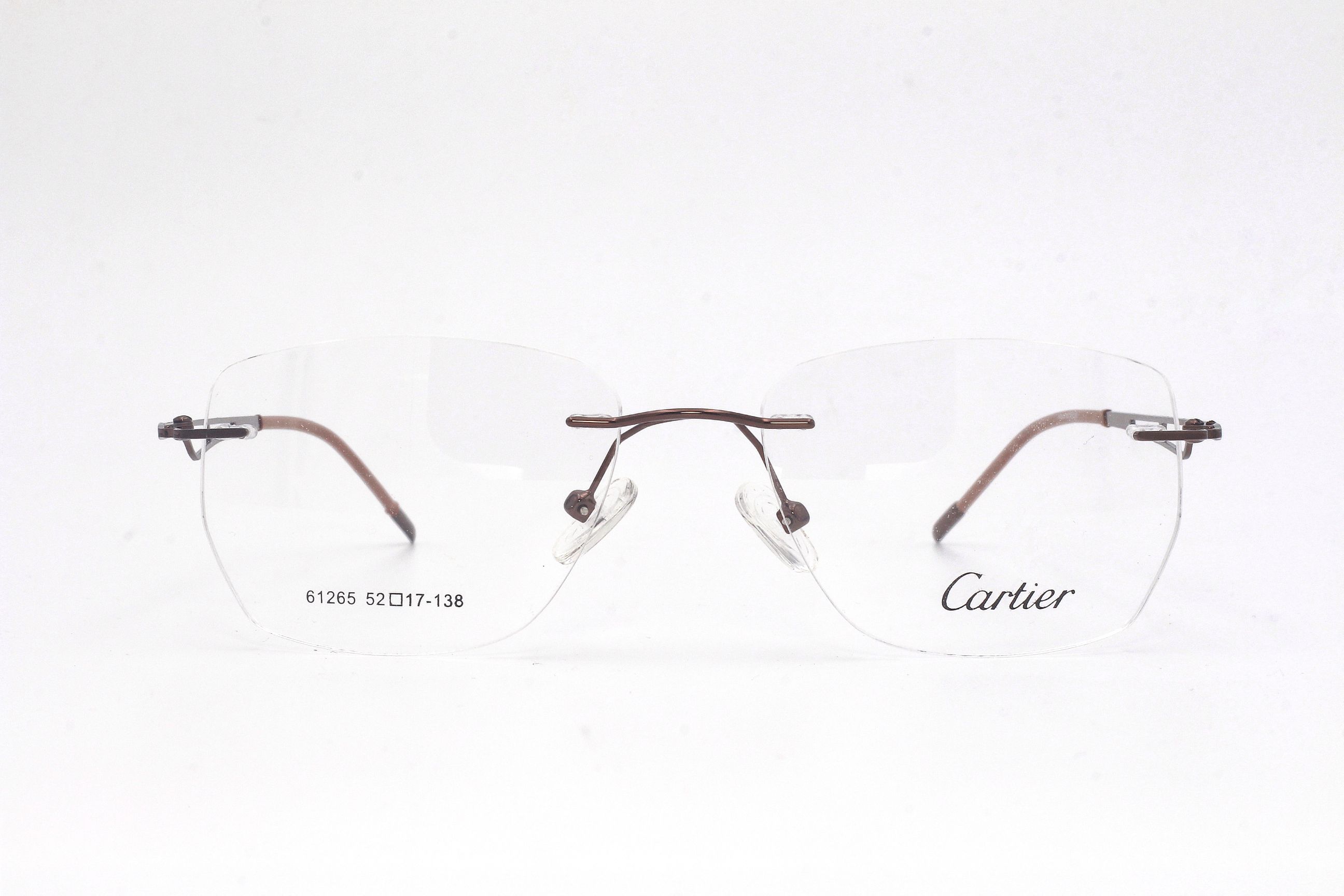CARTIER-GUN METAL-RECTENGLE--WOMEN'S EYEGLASSES