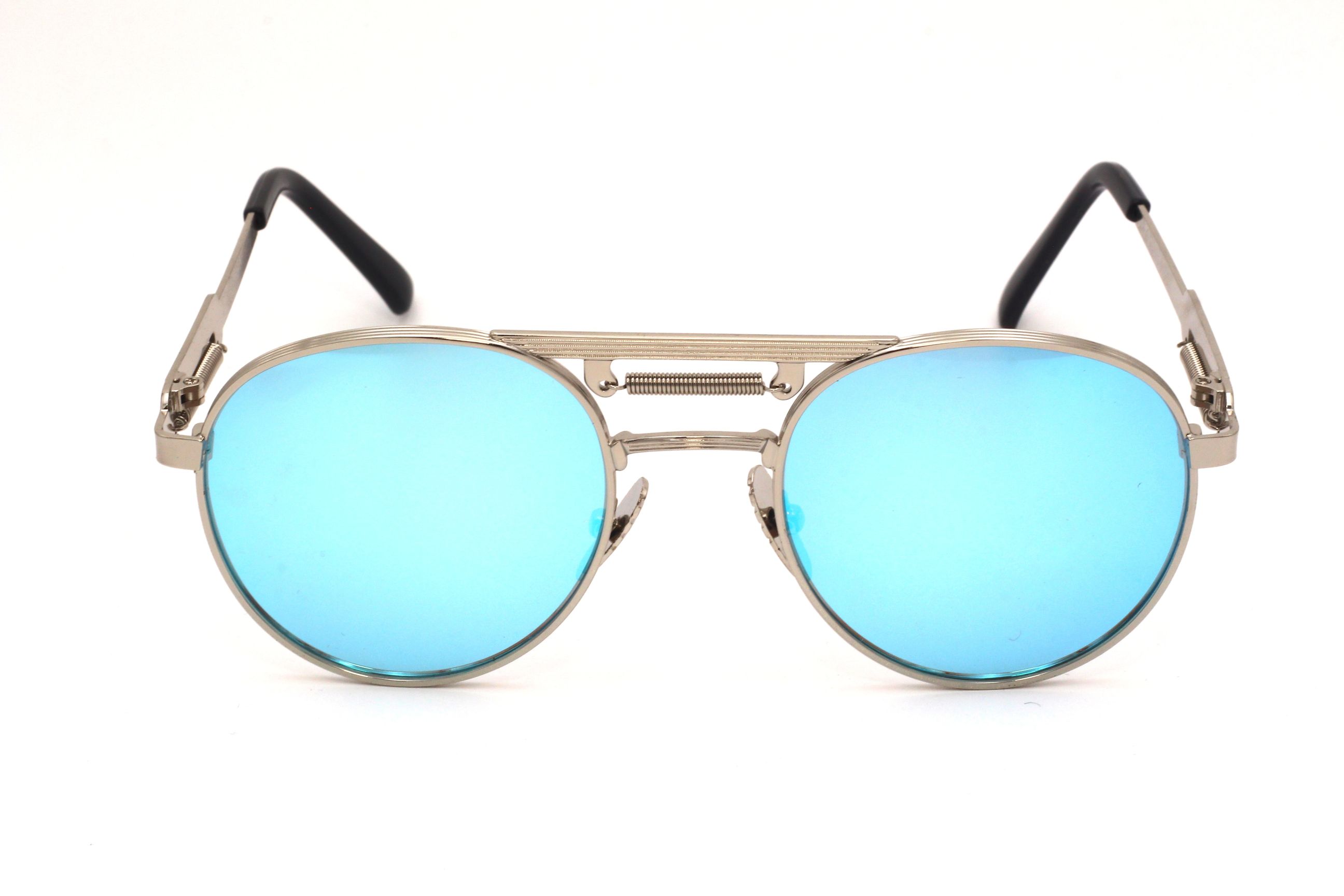 SKY BLUE-ROUND-MEN'S SUNGLASSES